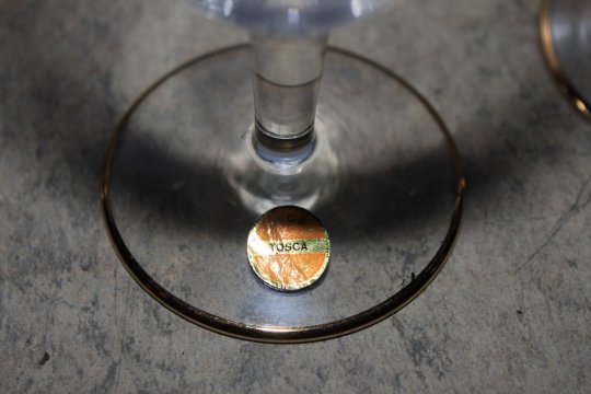 4 Lyngby krystalglas Tosca med Ciceleret guldkant (hvidvin)