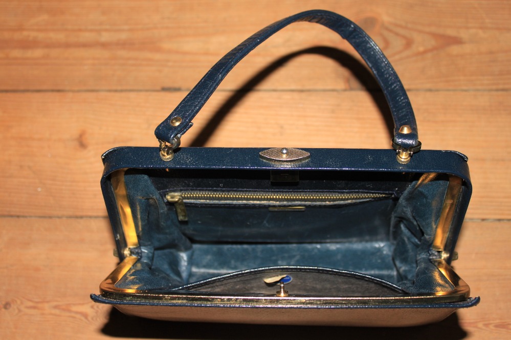 Orator katolsk kant Vintage Bon Gout håndtaske Mørkeblå