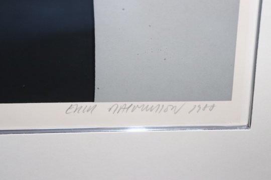 Indrammet litografi signeret og nummereret