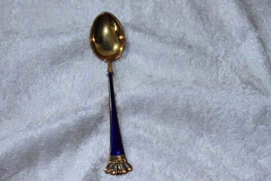 6 sm&aring; mokka teskeer forgyldt sterlings&oslash;lv